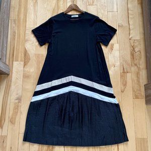 UCHUU Designer WOMEN'S DRESS BLACK with beige white details Size 14-Uchuu size4